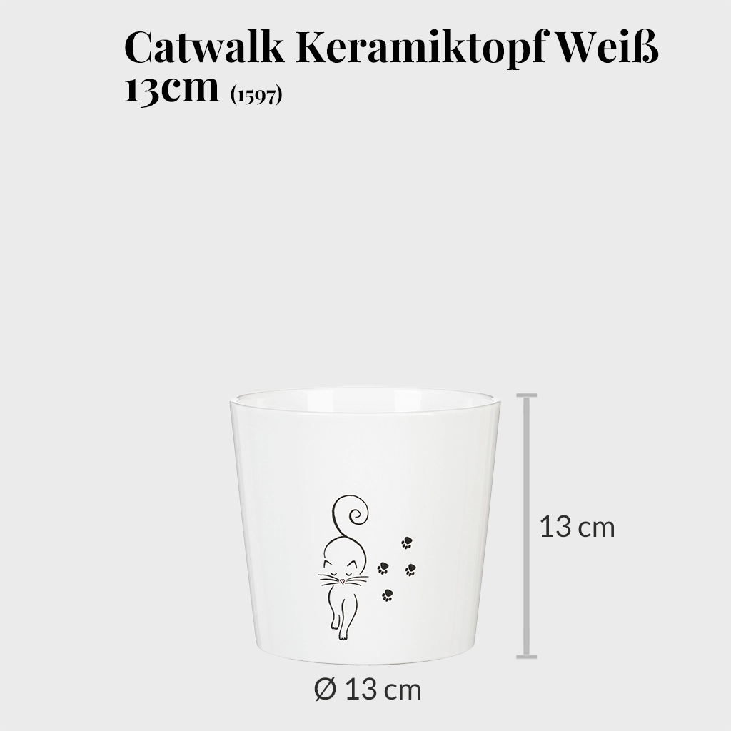 Catwalk Keramiktopf Weiß 13cm