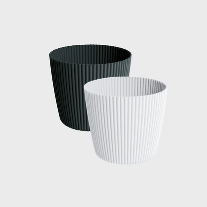 2er Übertopfset 2S Milly Weiß-Antharzit