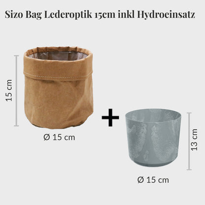 Sizo Bag Lederoptik 15cm mit Hydroeinsatz