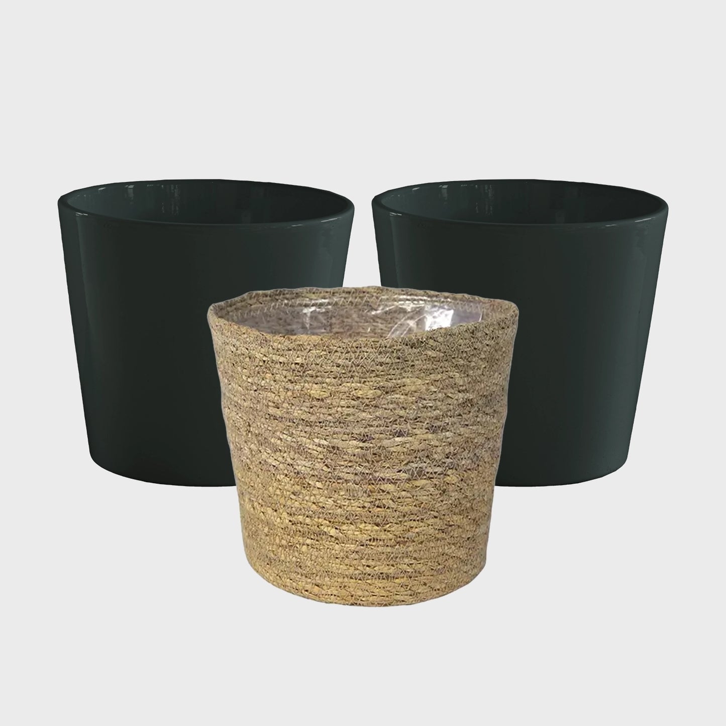 3er Übertopfset 3M Anthrazit