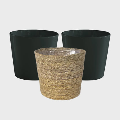 3er Übertopfset 3M Anthrazit