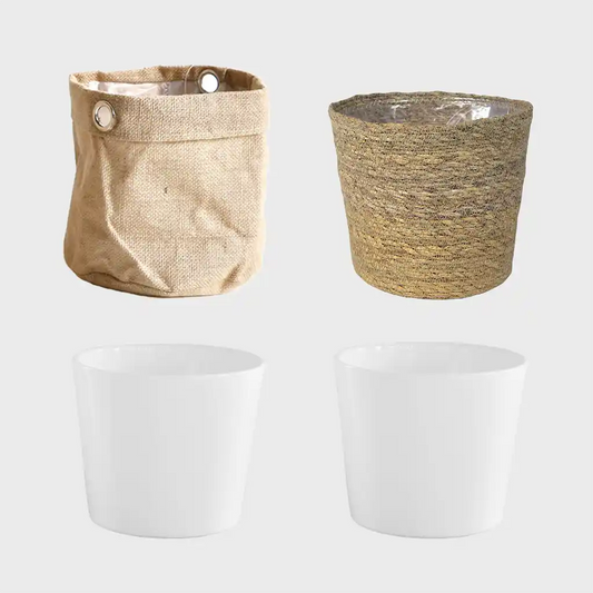 4er Übertopfset 1M 3S Keramik Natur