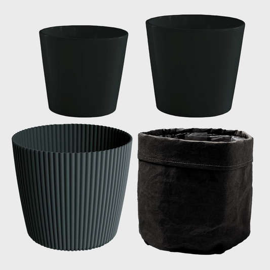 4er Übertopfset 2L 1M 1S Anthrazit