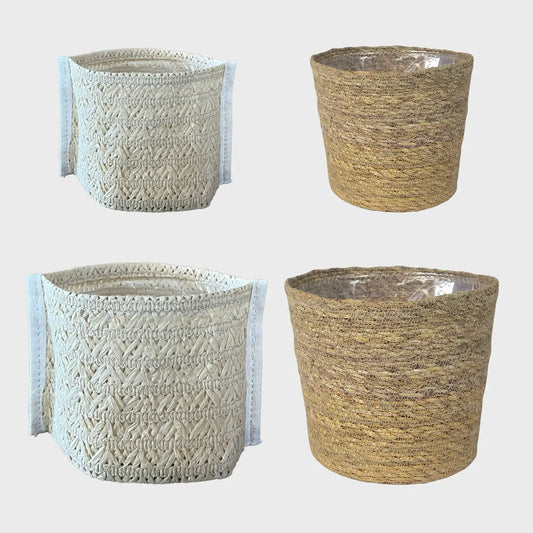 4er Übertopfset 2L 2S Natur Creme