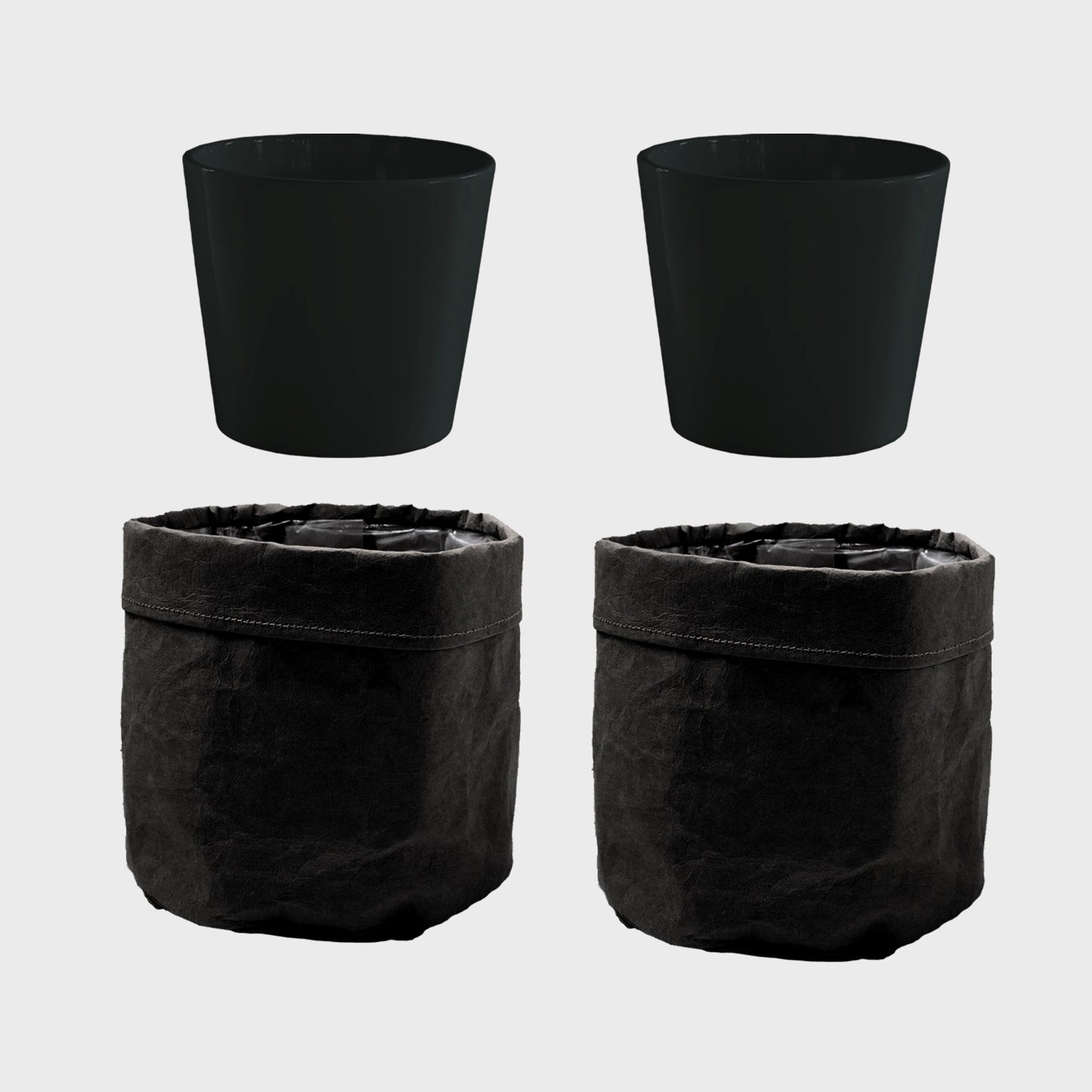 4er Übertopfset 2L 2S Schwarz