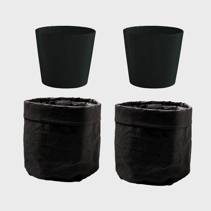 4er Übertopfset 2L 2S Schwarz