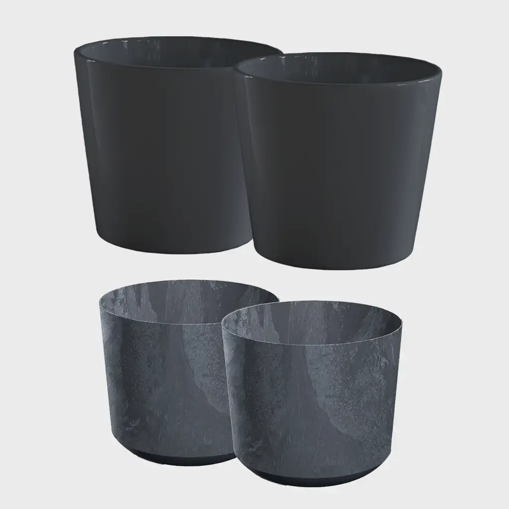 Hydro 4er Übertopfset Anthrazit