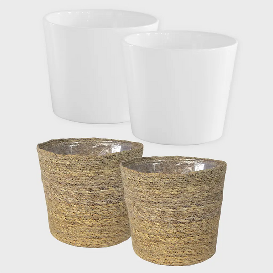 Hydro 4er Übertopfset Weiß