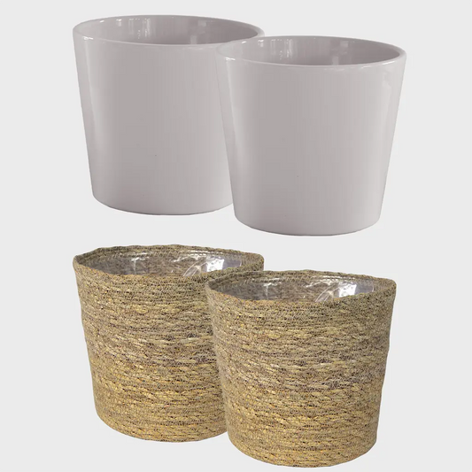 Hydro 4er Übertopfset Warmes Grau