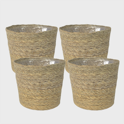 4er Übertopfset 4S Seegraskorb 14cm