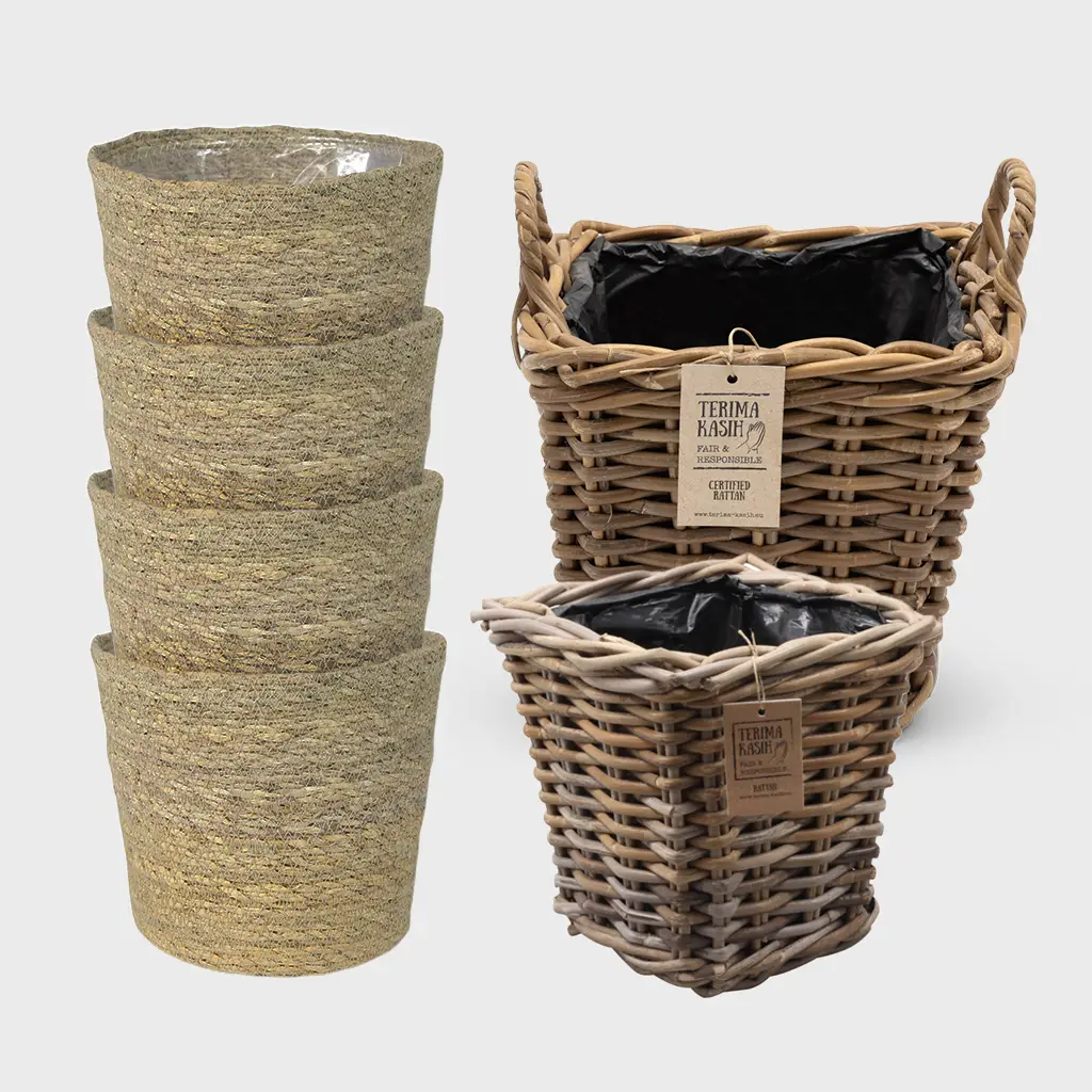 6er Übertopfset 1L 1M 4S Korb