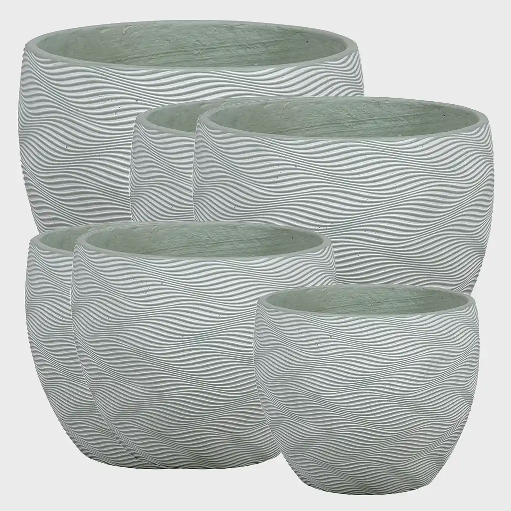 6er Übertopfset L Keramik Outdoor