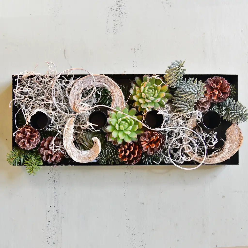 Adventskranz Modern mit Metallschale und Floristendeko