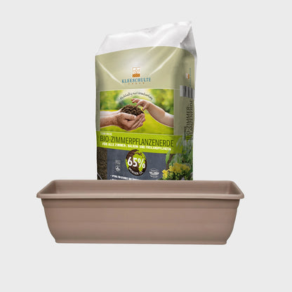Balkonkasten 60cm mit Erde 10L