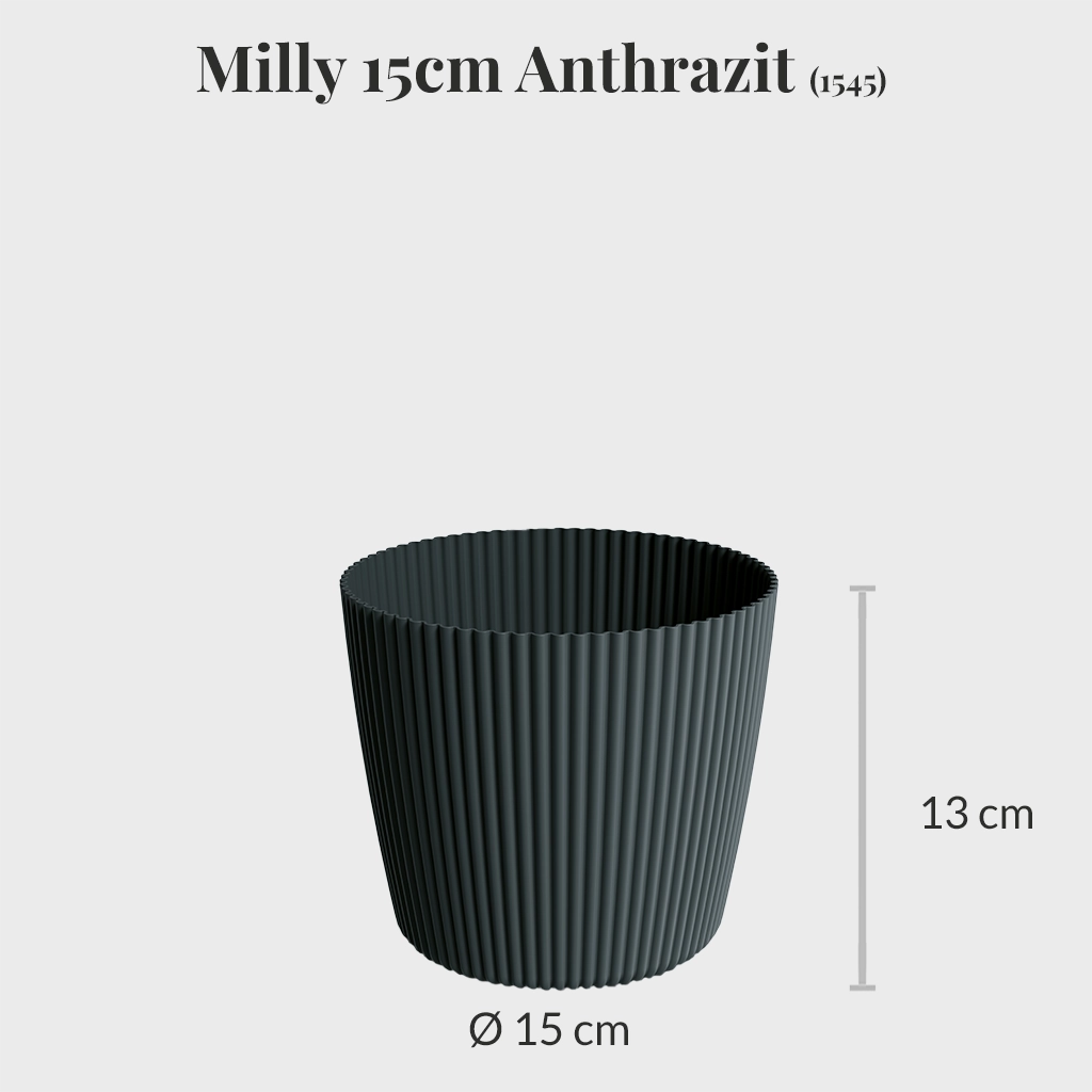 2er Übertopfset 2S Milly Antharzit-Grau