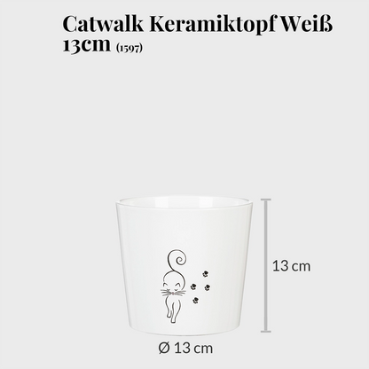 Catwalk Keramiktopf Weiß 13cm