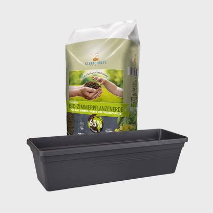 Balkonkasten 60cm mit Erde 10L