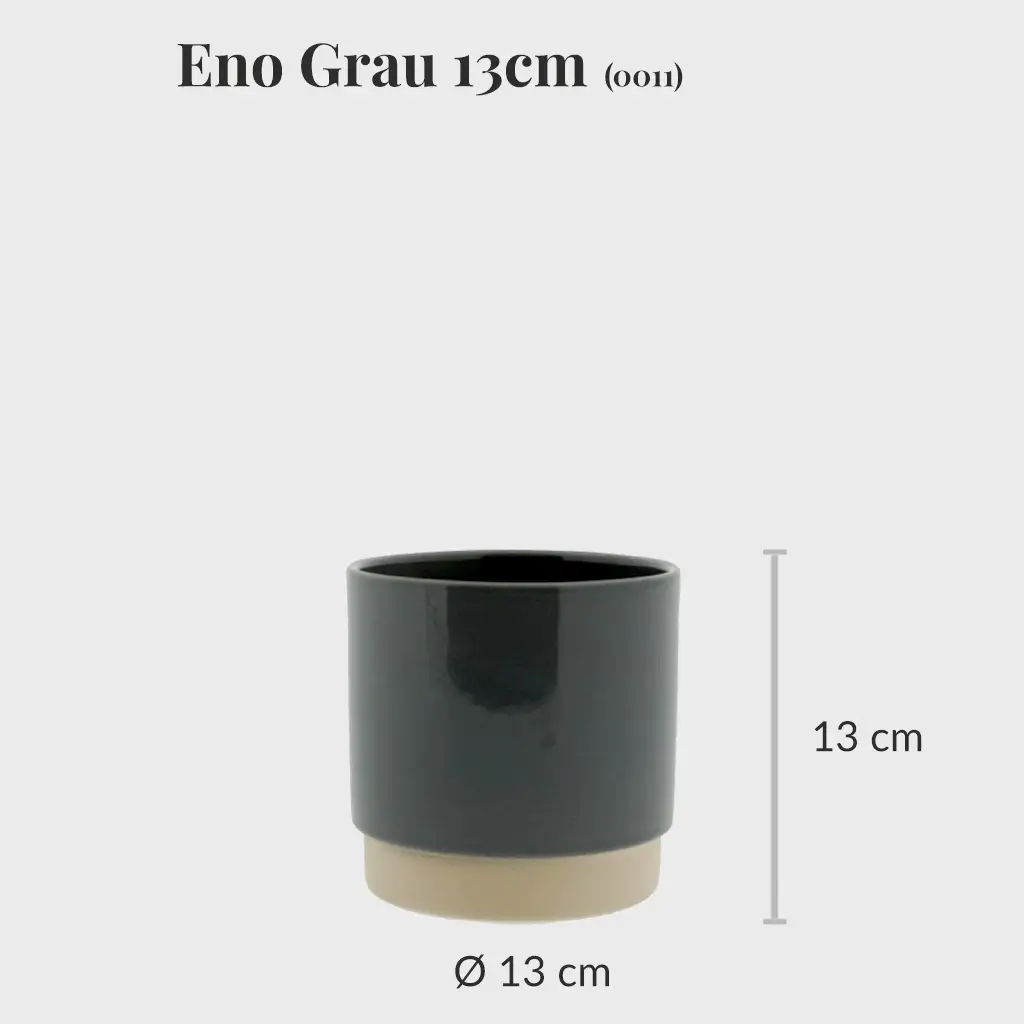 Übertopf aus Keramik für Zimmerpflanzen Grau