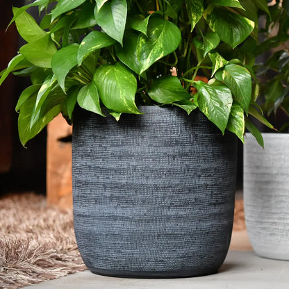 16er Übertopfset Keramik Anthrazit