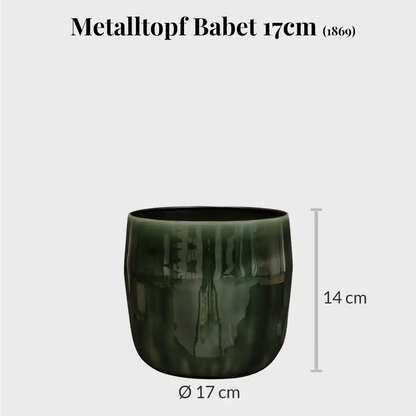 moderner Metalltopf in dunklegrün 17cm