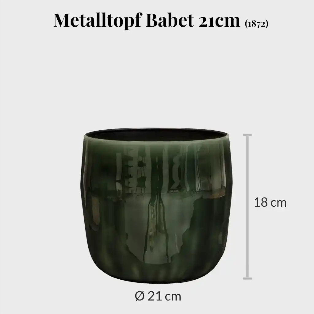moderner Metalltopf in dunkelgrün 21cm