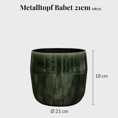 moderner Metalltopf in dunkelgrün 21cm
