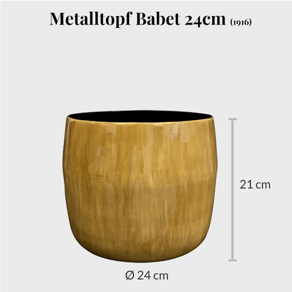 moderner Metalltopf Babet in camel gelb