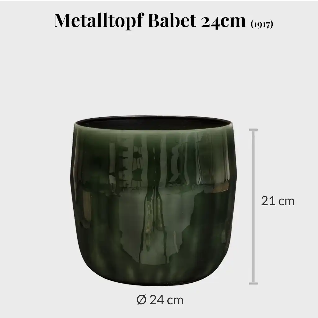 moderner Metalltopf Babet in dungelgrün