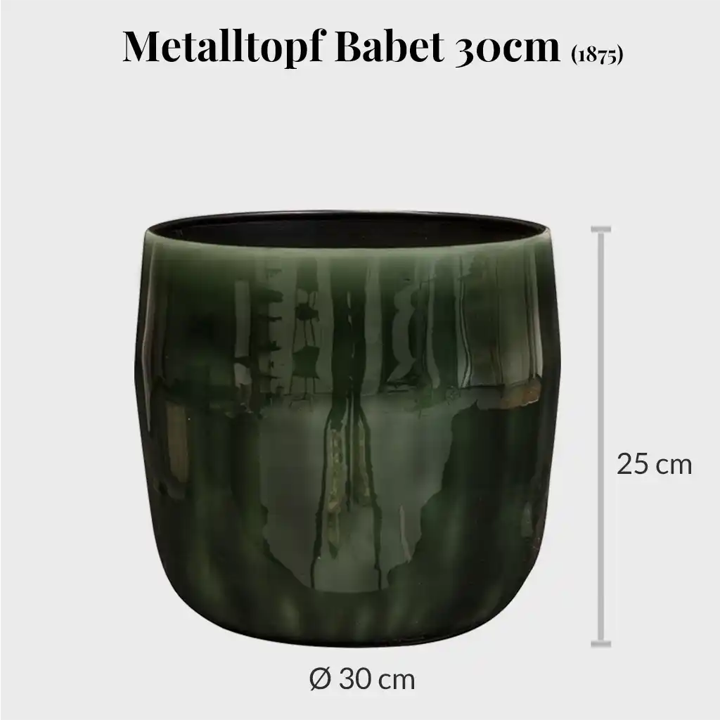 moderner Metalltopf in dunkelgrün 30cm