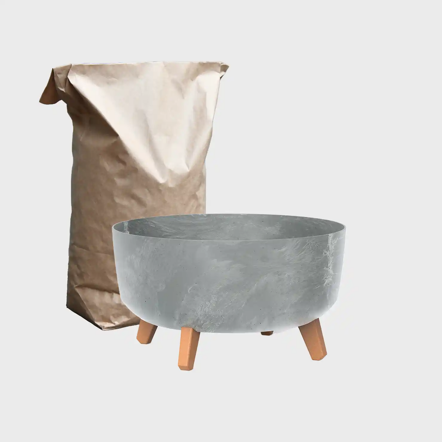 Pflanzschale Business Betoneffekt Grau 40cm mit Blähton