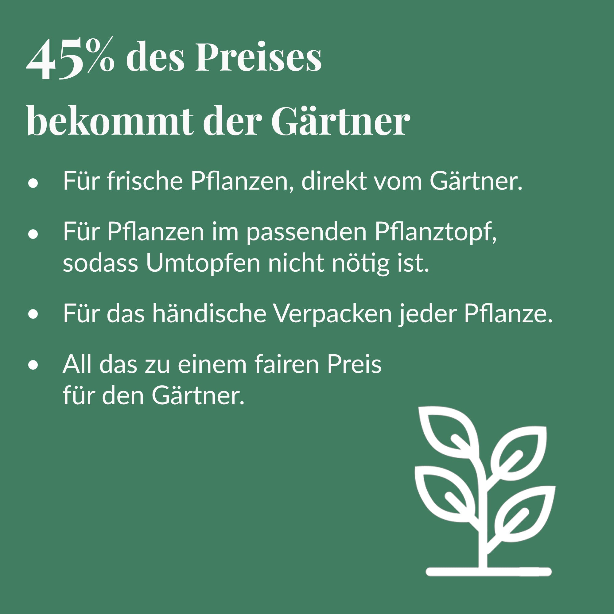 45% bekommt der Gärtner