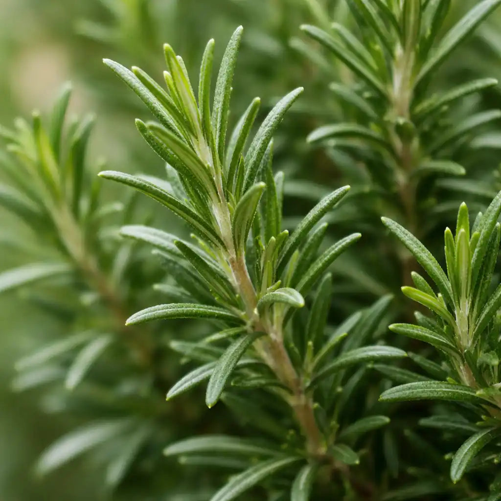 Kräuter Detailbild vom winterharten Rosmarin Zweig