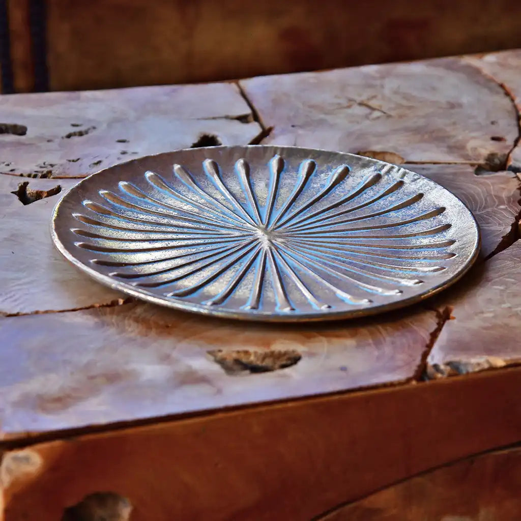 Metallschale Gold für Kränze, 26cm, Dekoration, Teller für Pflanzen, Unterschale, Bronze