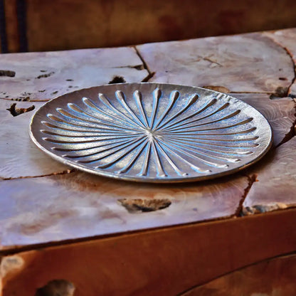 Metallschale Gold für Kränze, 26cm, Dekoration, Teller für Pflanzen, Unterschale, Bronze