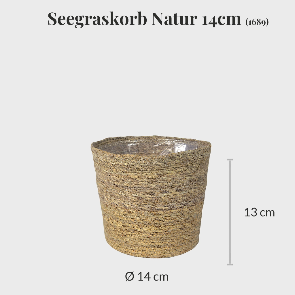 4er Übertopfset 4S Seegraskorb 14cm
