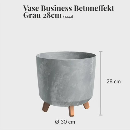 Übertopf mit Füßen für Büropflanzen in Betonoptik Grau